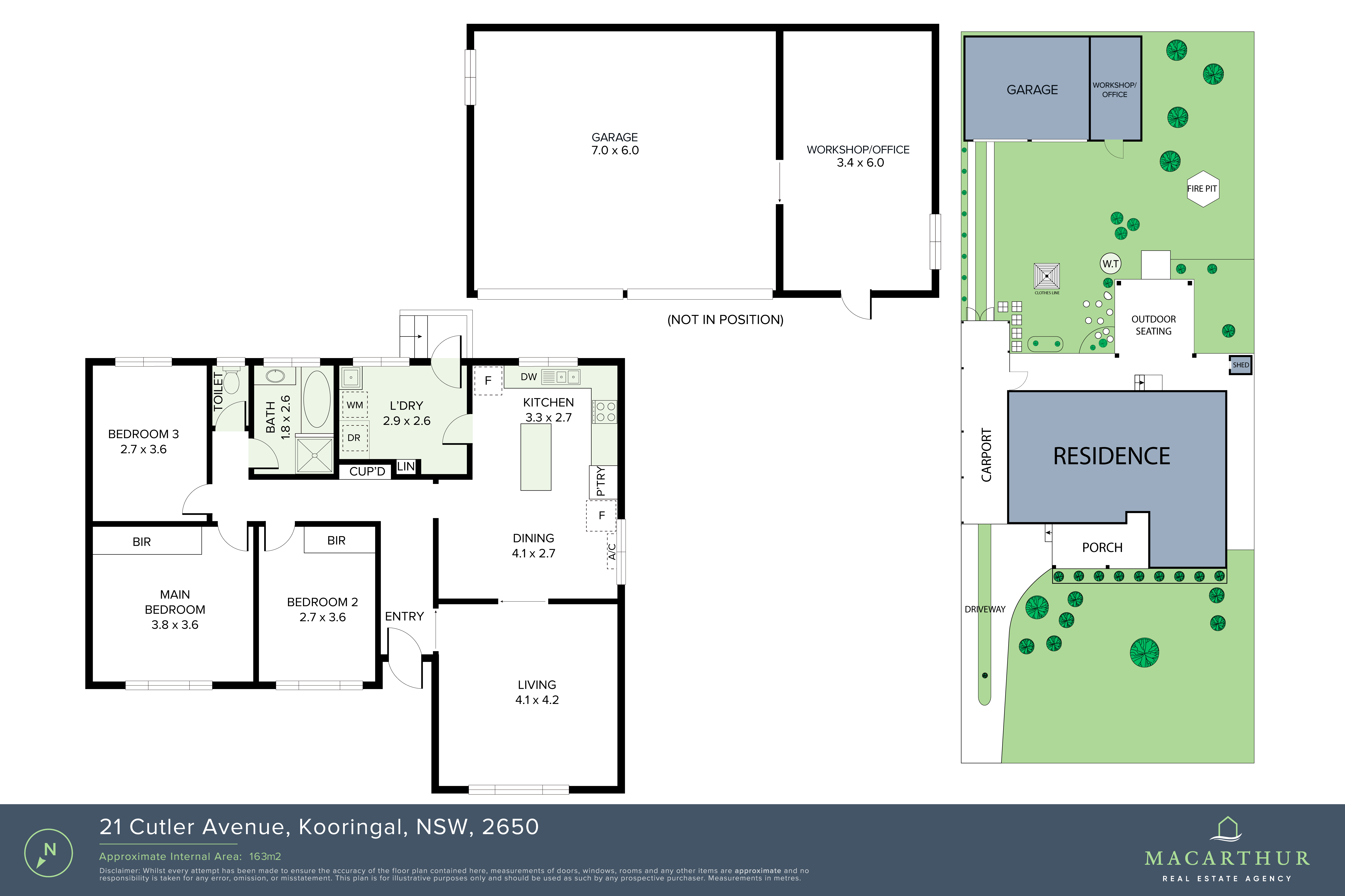 Floor plan for 3-bedroom house at 21 Cutler Avenue, Kooringal, NSW 2650, Wagga Wagga, New South Wales