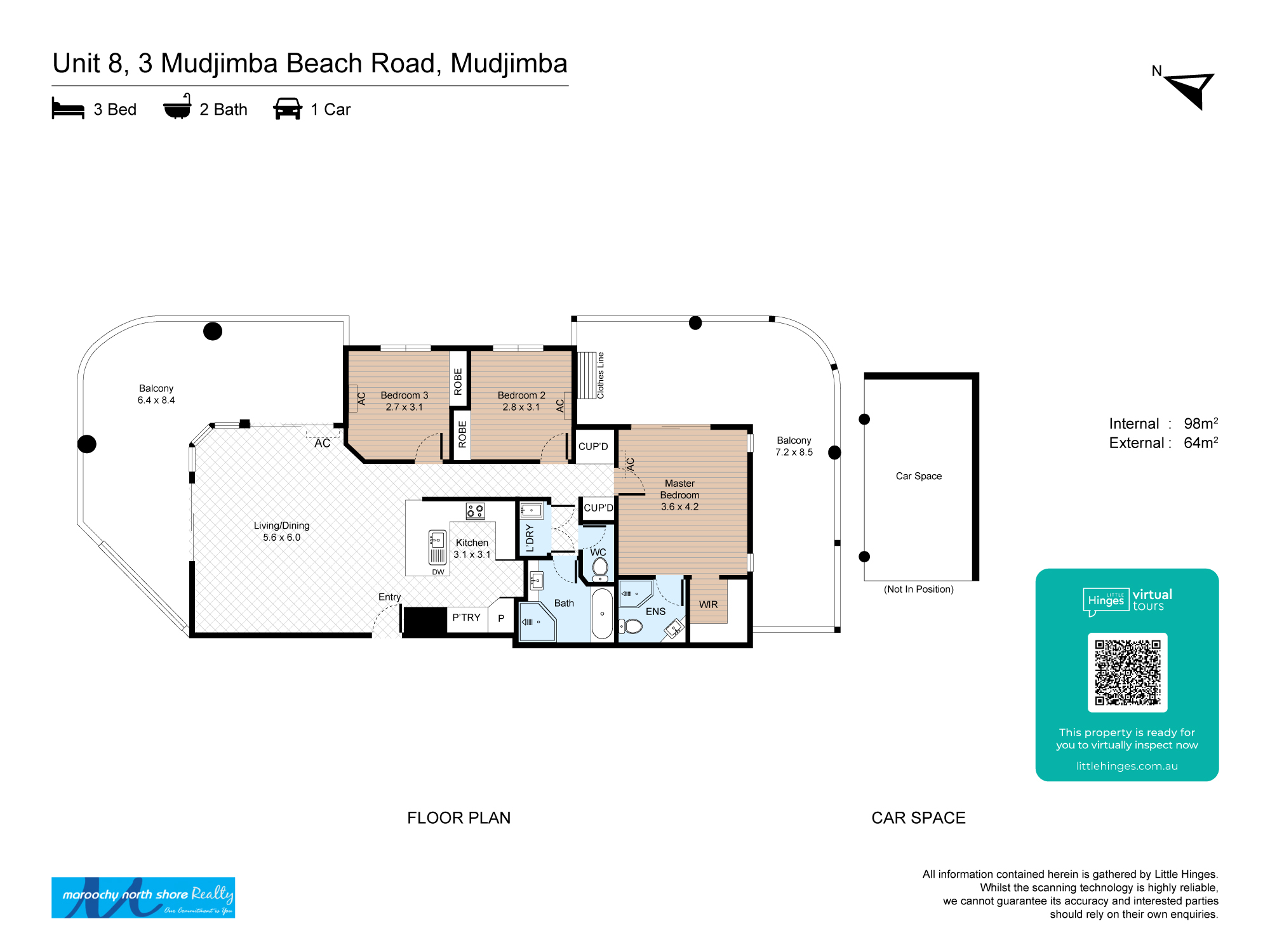 3-bedroom unit at 8/3 Mudjimba Beach Road, Mudjimba, QLD 4564, Sunshine Coast, Queensland
