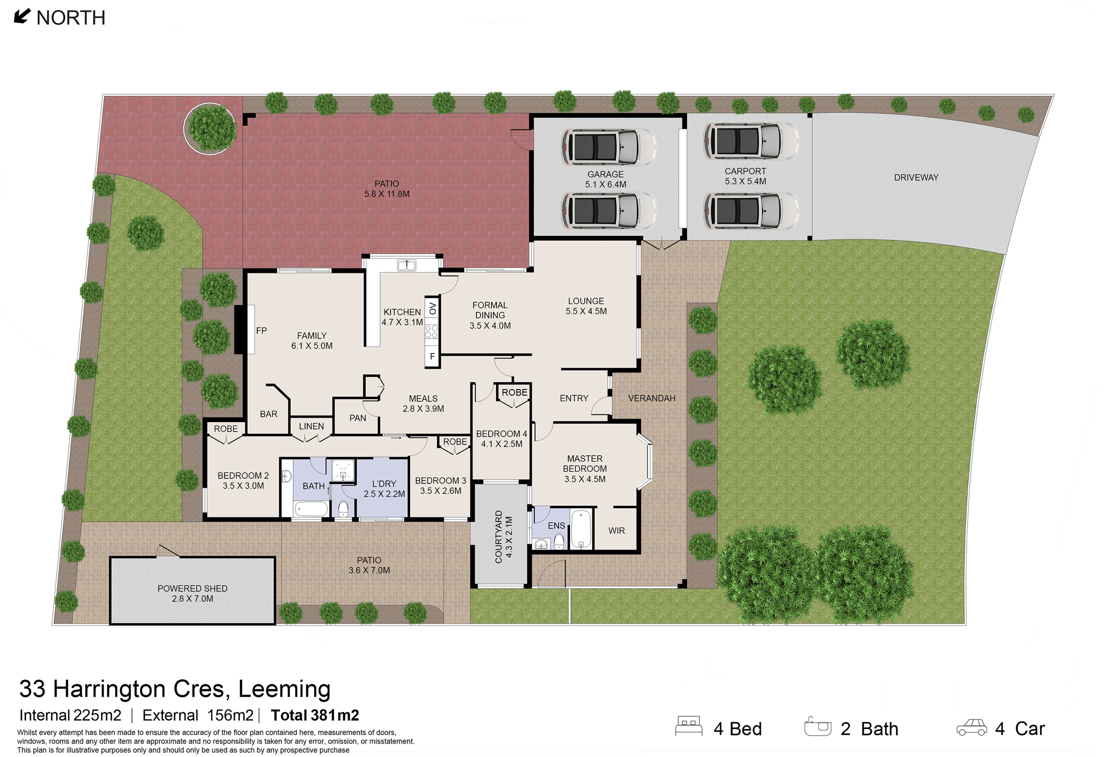 4-bedroom house at 33 HARRINGTON CRESCENT, Leeming WA 6149, Melville, Western Australia