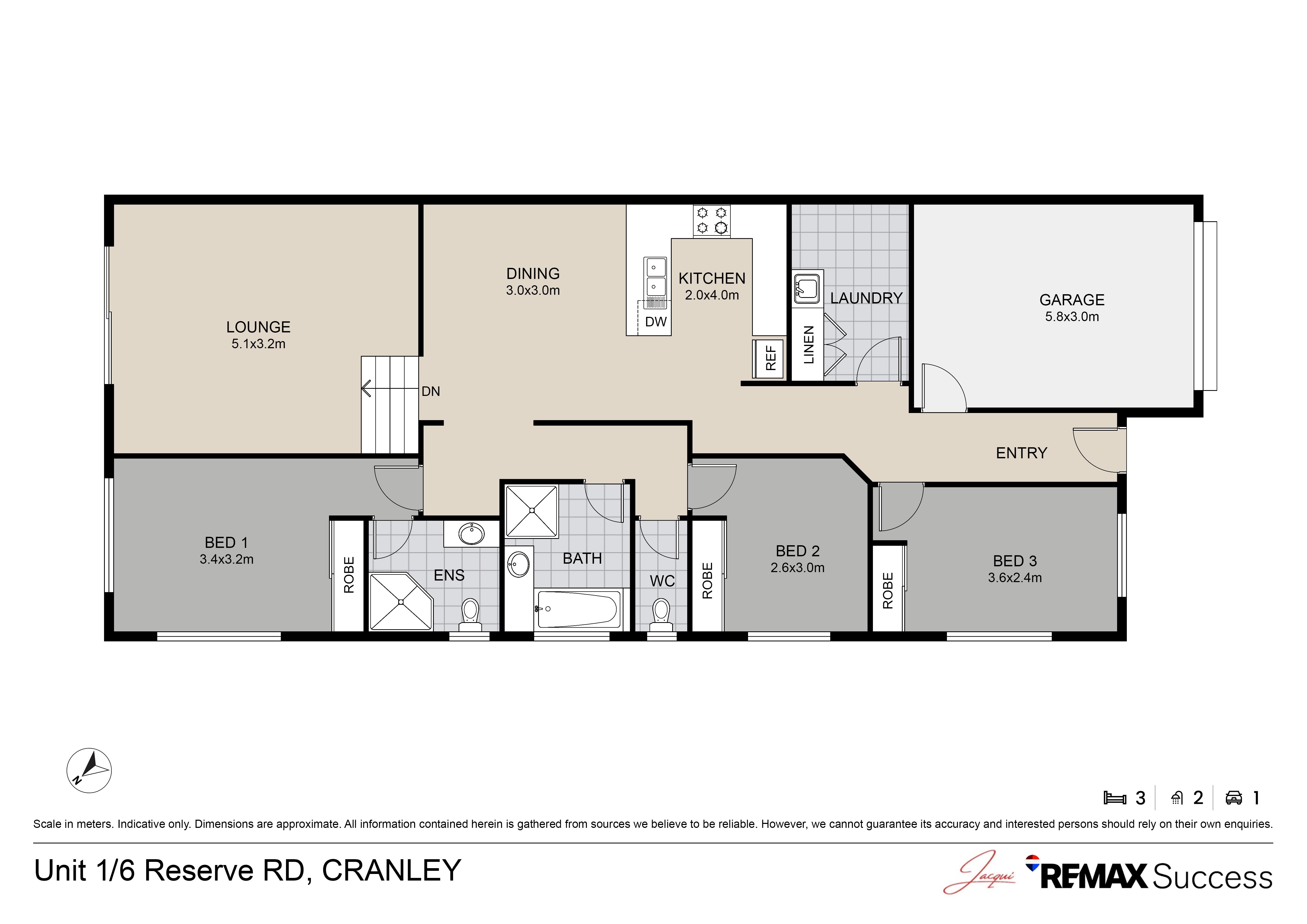 3-bedroom unit at 1/6 Reserve Road, Cranley, QLD 4350, Toowoomba, Queensland
