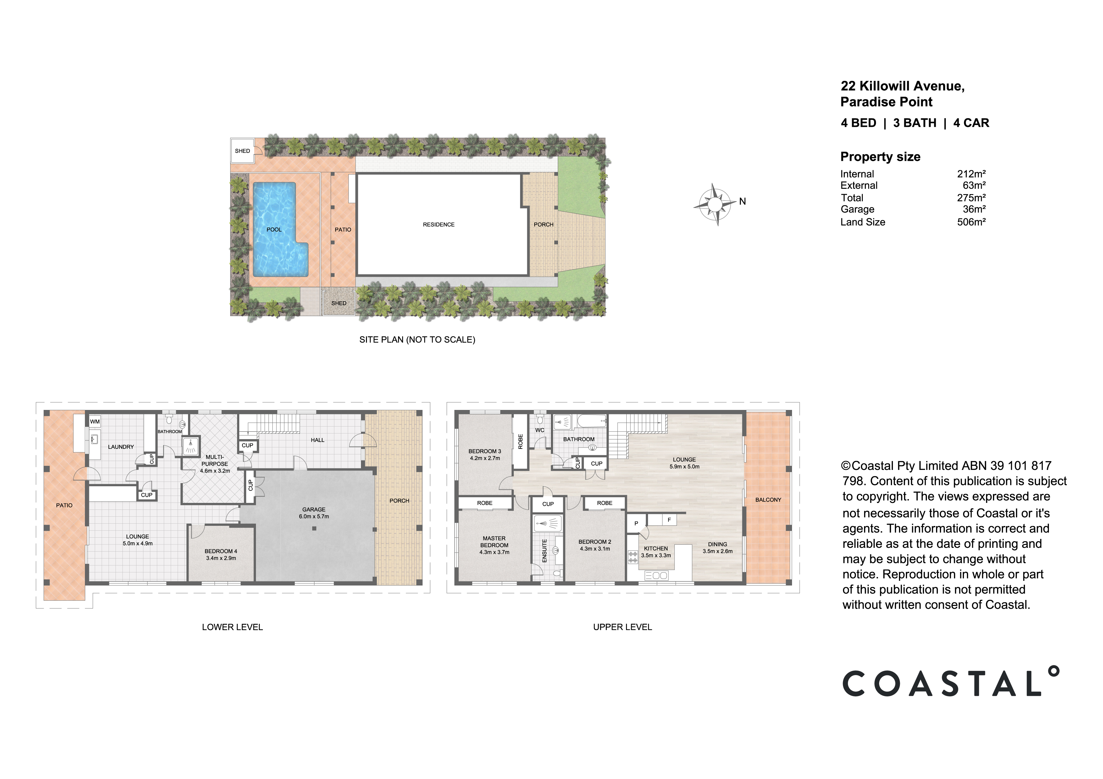 4-bedroom house at 22 KILLOWILL AVENUE, Paradise Point QLD 4216, Gold Coast, Queensland