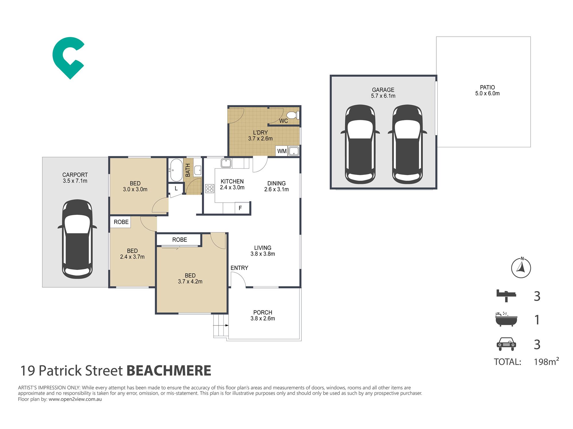 3-bedroom house at 19 PATRICK STREET, Beachmere QLD 4510, Moreton Bay, Queensland