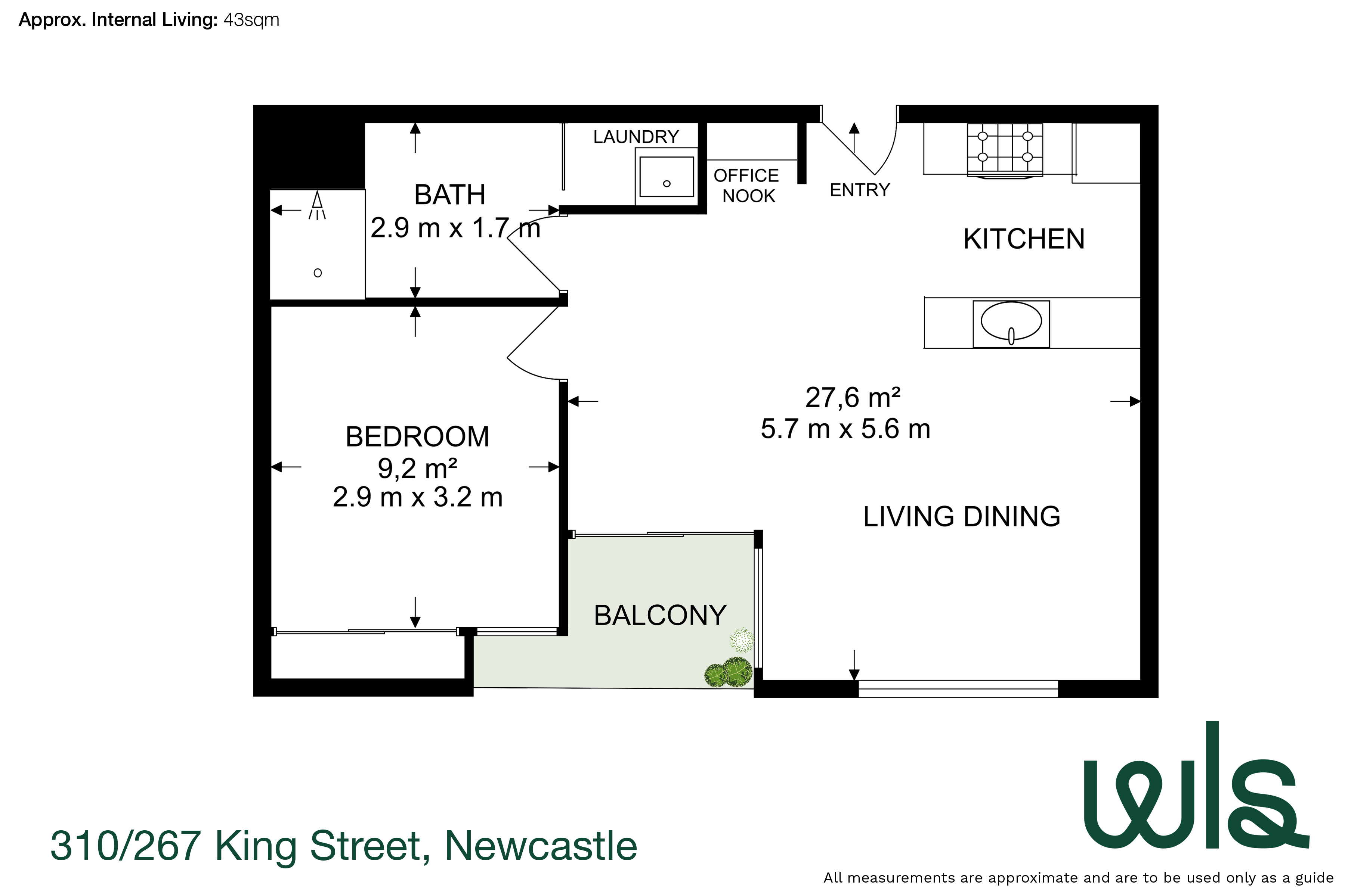 1-bedroom unit at 310/267 King Street, Newcastle, NSW 2300, , New South Wales