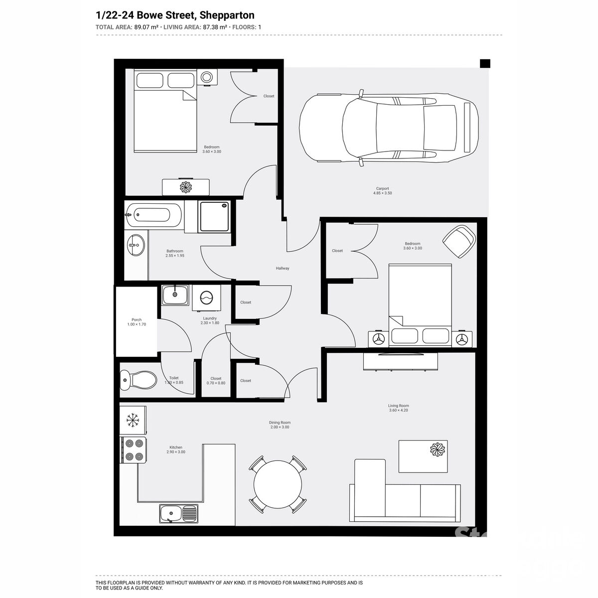 2-bedroom unit at 1/22-24 Bowe Street, Shepparton, VIC 3630, Greater Shepparton, Victoria