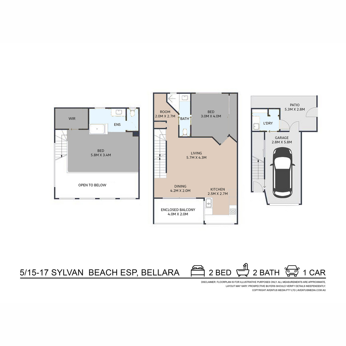 2-bedroom unit at 5 15-17 SYLVAN BEACH ESPLANADE, BELLARA QLD 4507, Moreton Bay, Queensland