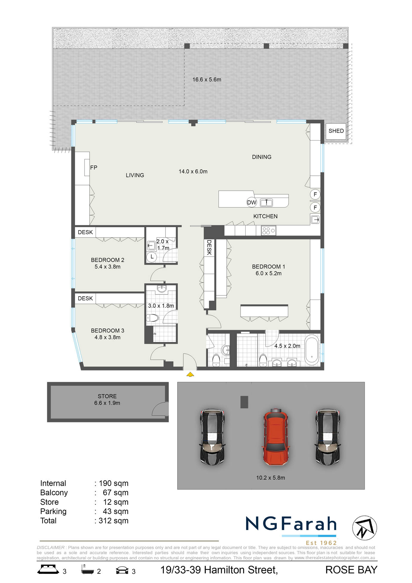 3-bedroom unit at 19 33 HAMILTON STREET, ROSE BAY NSW 2029, Waverley, New South Wales